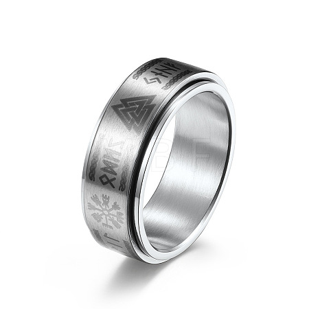 Viking Word 304 Stainless Steel Rotatable Finger Rings for Men FS-WGA52A7-05-1
