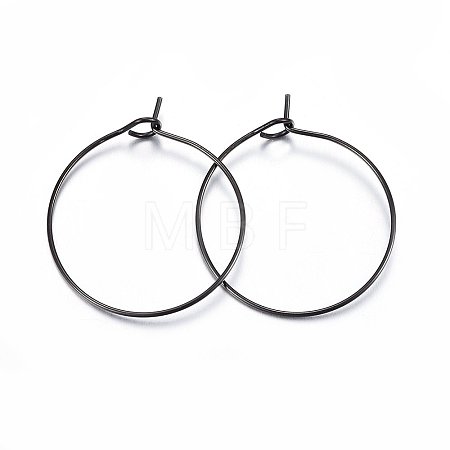 304 Stainless Steel Hoop Earring Settings Ion Plating(IP) STAS-H467-01B-25MM-1