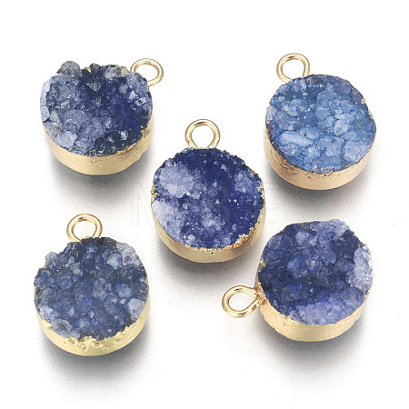 Natural Druzy Agate Pendants G-L566-A03-1