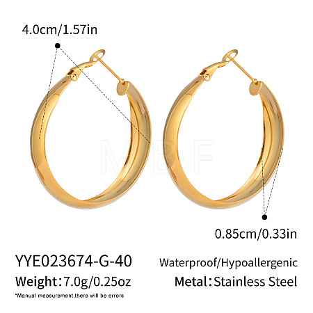 304 Stainless Steel Hoop Earrings UF4062-2-1