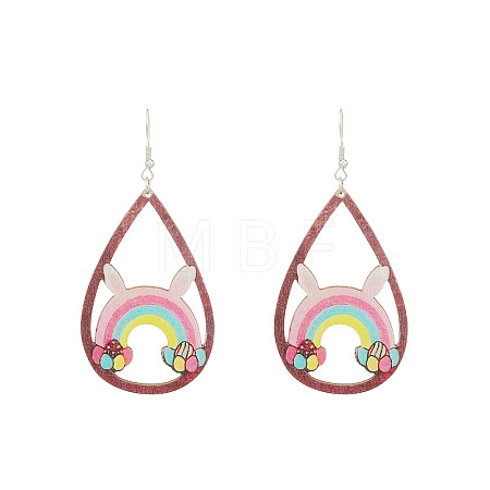 Wood Dangle Earrings FS-WG957CE-05-1