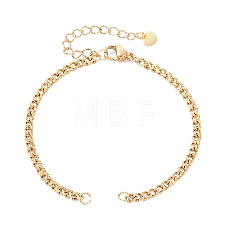 3MM 304 Stainless Steel Curb Chain Bracelet Making AJEW-JB01464-02-1