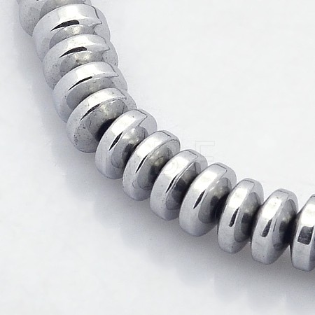 Electroplate Non-magnetic Synthetic Hematite Rondelle Beads Strands G-J216B-08-1