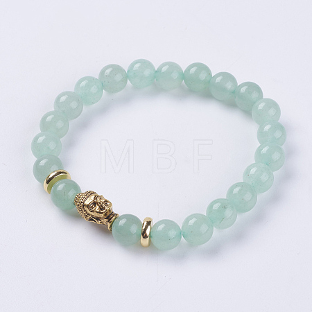 Natural Green Aventurine Beads Stretch Bracelets BJEW-E325-D31-1