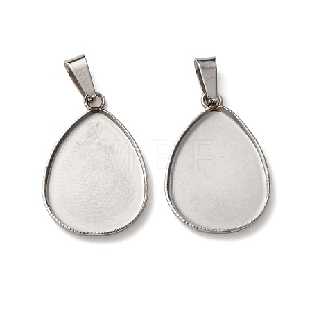 304 Stainless Steel Pendant Cabochon Settings STAS-D379-01B-P-1