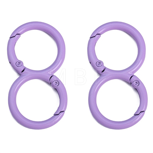 Spray Painted Alloy 8-shaped Keychain Clasps PW-WGE4E28-17-1