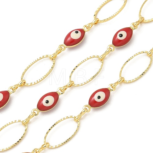 Rack Plating Brass Enamel Link Chains CHC-P012-11G-01-1