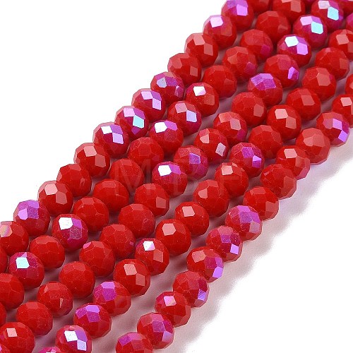 Electroplate Opaque Solid Color Glass Beads Strands EGLA-A044-P1mm-L22-1