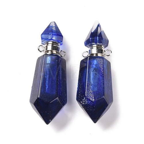 Faceted Glass Perfume Bottle Pendants GLAA-G080-01H-P-1