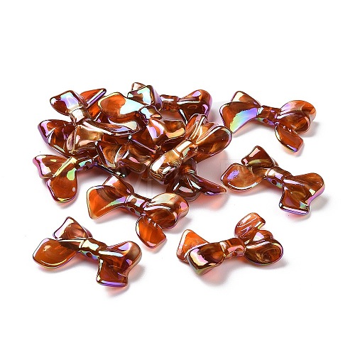 UV Plating Rainbow Iridescent Acrylic Beads PACR-H003-02-1