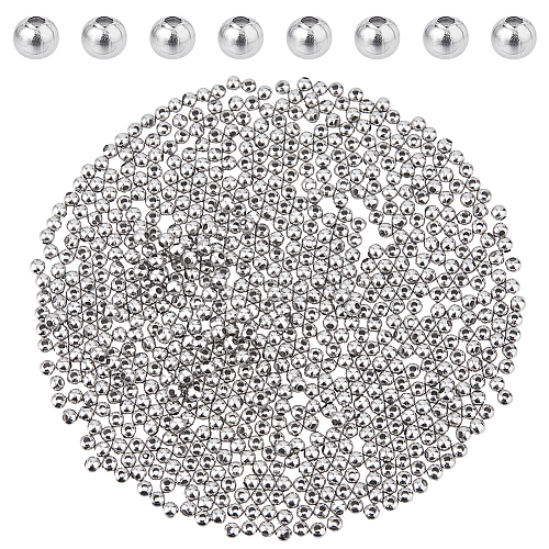 DICOSMETIC 2000Pcs 304 Stainless Steel Hollow Round Seamed Beads STAS-DC0015-79-1