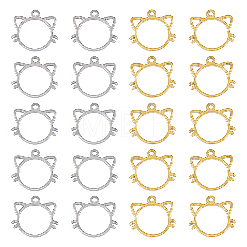 20Pcs 2 Colors 304 Stainless Steel Charms STAS-DC0013-73-1