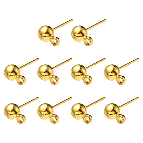 Brass Ball Post Ear Studs KK-YW0001-11G-1