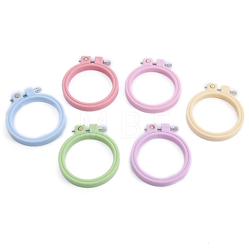 Adjustable ABS Plastic Flat Round Embroidery Hoops TOOL-PW0003-017-1