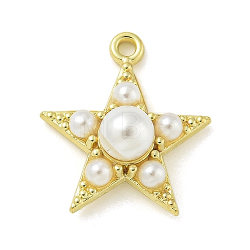 Zinc Alloy Acrylic Pearl Pendants PALLOY-F310-06G-01-1