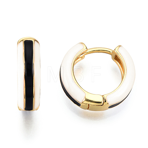 Brass Huggie Hoop Earrings EJEW-S209-07A-1