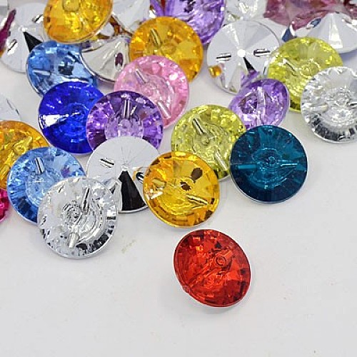 Acrylic Rhinestone Buttons BUTT-J001-M-1