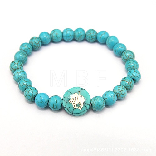 Minimalist European Style Constellation Synthetic Turquoise Beaded Stretch Bracelets for Women XC6059-8-1