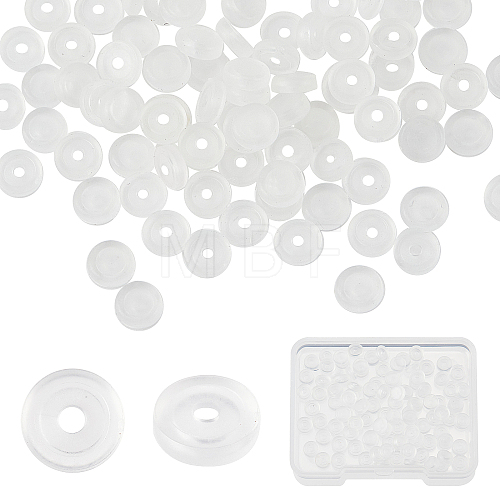 100Pcs Comfort Silicone Pads for Screw Back Clip on Earrings FIND-SC0003-18-1
