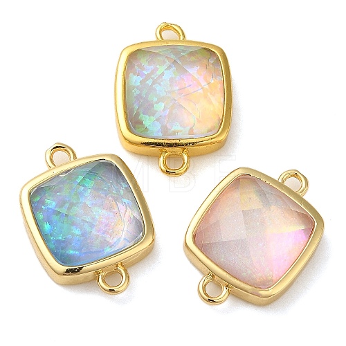 Synthetic Opal Connector Charms KK-S370-04G-1