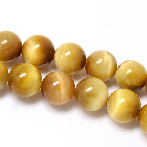 Natural Gold Tiger Eye Beads Strands G-C076-12mm-1AA-1