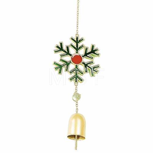 Christmas Alloy Snowflake & Iron & Eanmel Wind Chime PW-WGB12F7-02-1