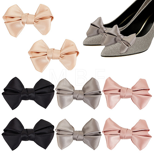   8Pcs 4 Colors Detachable Polyester Satin Bowknot Shoe Decoration AJEW-PH0011-27-1