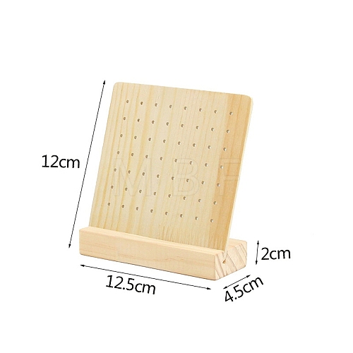 56 Holes Wood Earring Displays Stands with Base PW-WGDCDC5-02-1