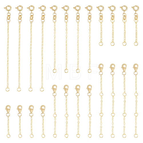 GOMAKERER 24Pcs 6 Style Brass Cable Chain Extender KK-GO0001-54-1