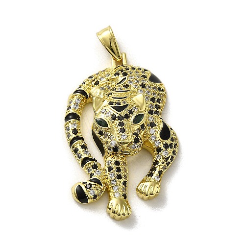 Rack Plating Brass Micro Pave Cubic Zirconia Pendants KK-A210-02D-G-1