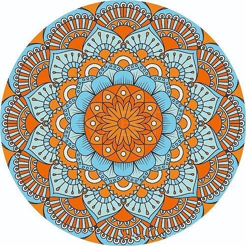 Flat Round with Mandala Pattern Ceramic Cup Coaster PW-WGE4A75-03-1