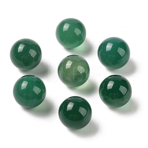 Natural Green Onyx Agate No Hole Sphere Beads G-K353-04A-27-1