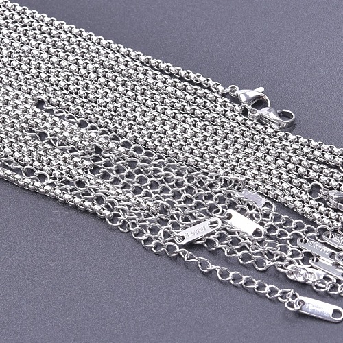 2.5mm Unisex 304 Stainless Steel Box Chains Necklaces CY6763-1-1