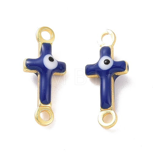 Brass Enamel Connector Charms KK-J302-08G-06-1