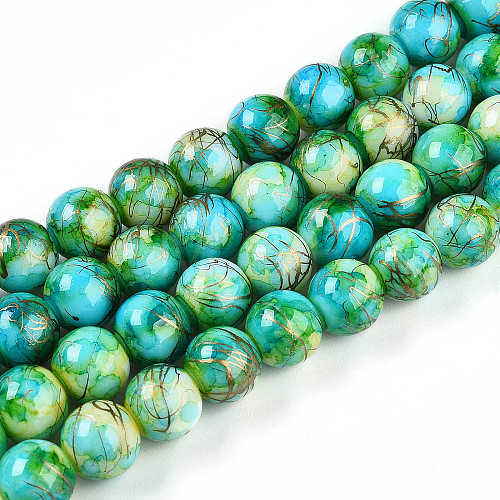 Baking Painted Glass Beads Strands DGLA-N003-10mm-B04-1