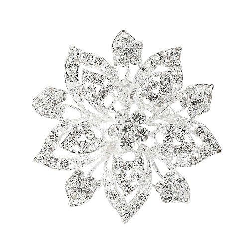 Flower Platinum
Alloy Rhinestone Brooches for Backpack Clothes PW-WG7E9AC-02-1