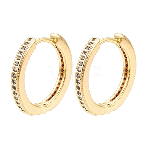 Brass Micro Pave Cubic Zirconia Hoop Earrings for Women EJEW-N054-57G-1