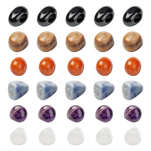 12Pcs 6 Style Natural Mixed Gemstone Beads X-G-FS0001-72-1