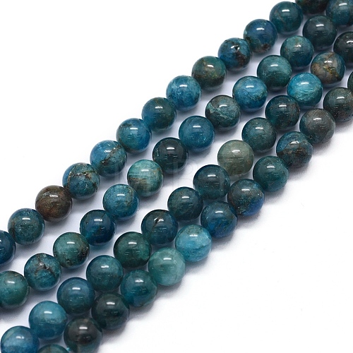 Natural Apatite Beads Strands G-F591-01-6mm-1