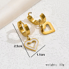 Stainless Steel Heart Hoop Earrings QS1082-1-2