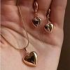 Heart Alloy Hoop Earrings & Pendant Necklaces Sets FS-WG8597C-03-1