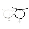 Alloy Rhinestone & Wax Cord Charm Bracelets WG5D9F2-01-4