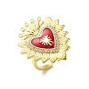 Sacred Heart Brass Micro Pave Cubic Zirconia Cuff Rings RJEW-H236-01G-02-1