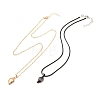 Rack Plating Alloy Heart Pendant Necklaces Sets X-NJEW-B081-07A-2