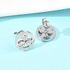 Flower 304 Stainless Steel Stud Earrings EJEW-H175-01P-2