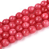 Dyed Natural White Jade Beads Strands G-T139-6mm-60-10-4