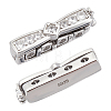 2pcs 925 Sterling Silver Rhinestone Clasps FIND-PH0020-99-1