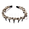 Plastic with Polyester Hair Bands OHAR-B007-04B-2