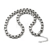 7MM 304 Stainless Steel Textured Box Chain Necklaces NJEW-P358-01P-4