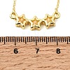 Brass Glass Triple Star Pendant Necklaces KK-CBAB173-03G-01-5